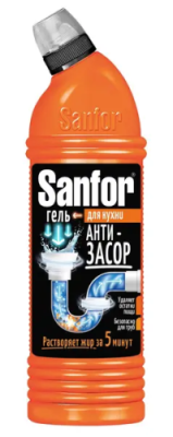 SANFOR средство д/очистки труб на кухне 750г